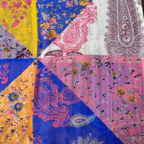 Moksha Anthropologie Luxury 100% Wool Multi Print Infinity Scarf NWT - Picture 7 of 8